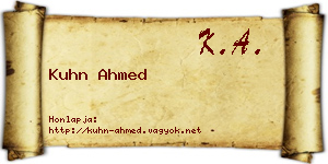 Kuhn Ahmed névjegykártya